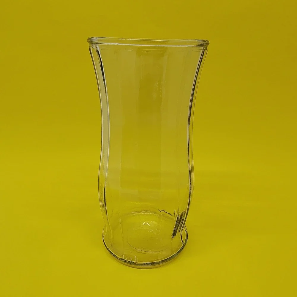 Elegant Fluted Large Vase Thick Clear Glass 9.5